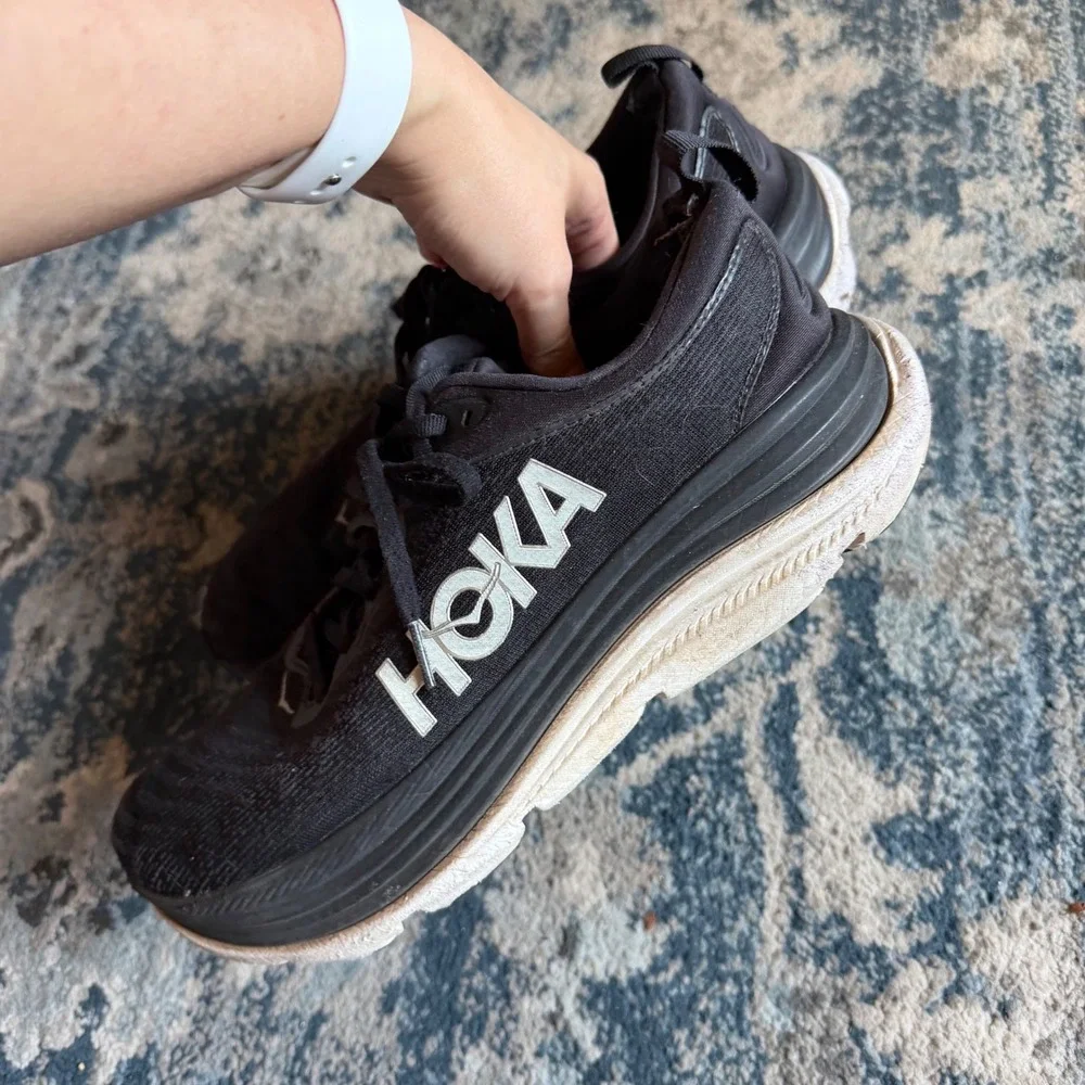 Hoka Gaviota 5 Womens‎ Running Shoes Black White Stability Sneakers 11